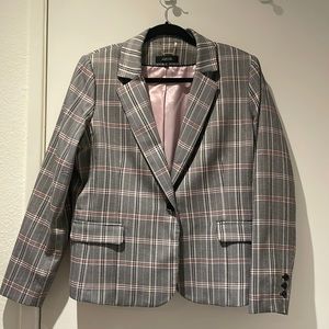 Julio Blazer, Sz 12, NWOT, Lined, striped - blk,WHT, red, Pink with pockets